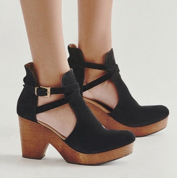 F.P. sz.6.5 (36.5) Cedar Clog Platform Suede - Picture 3 of 14